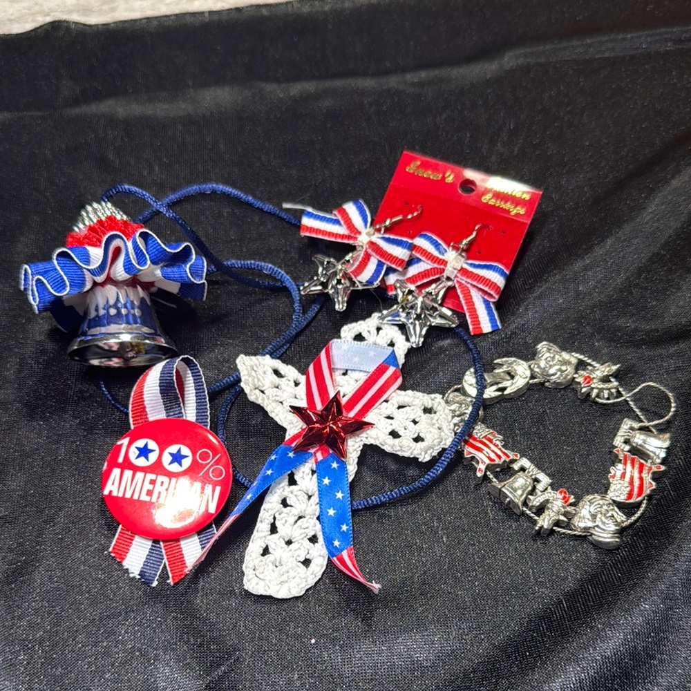 Patriotic Accessories Set with Stars and Stripes